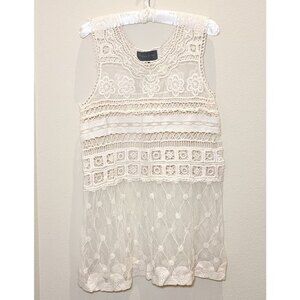 Anthropologie Sunday in Brooklyn Lace Crochet Sheer Summer Tank Top